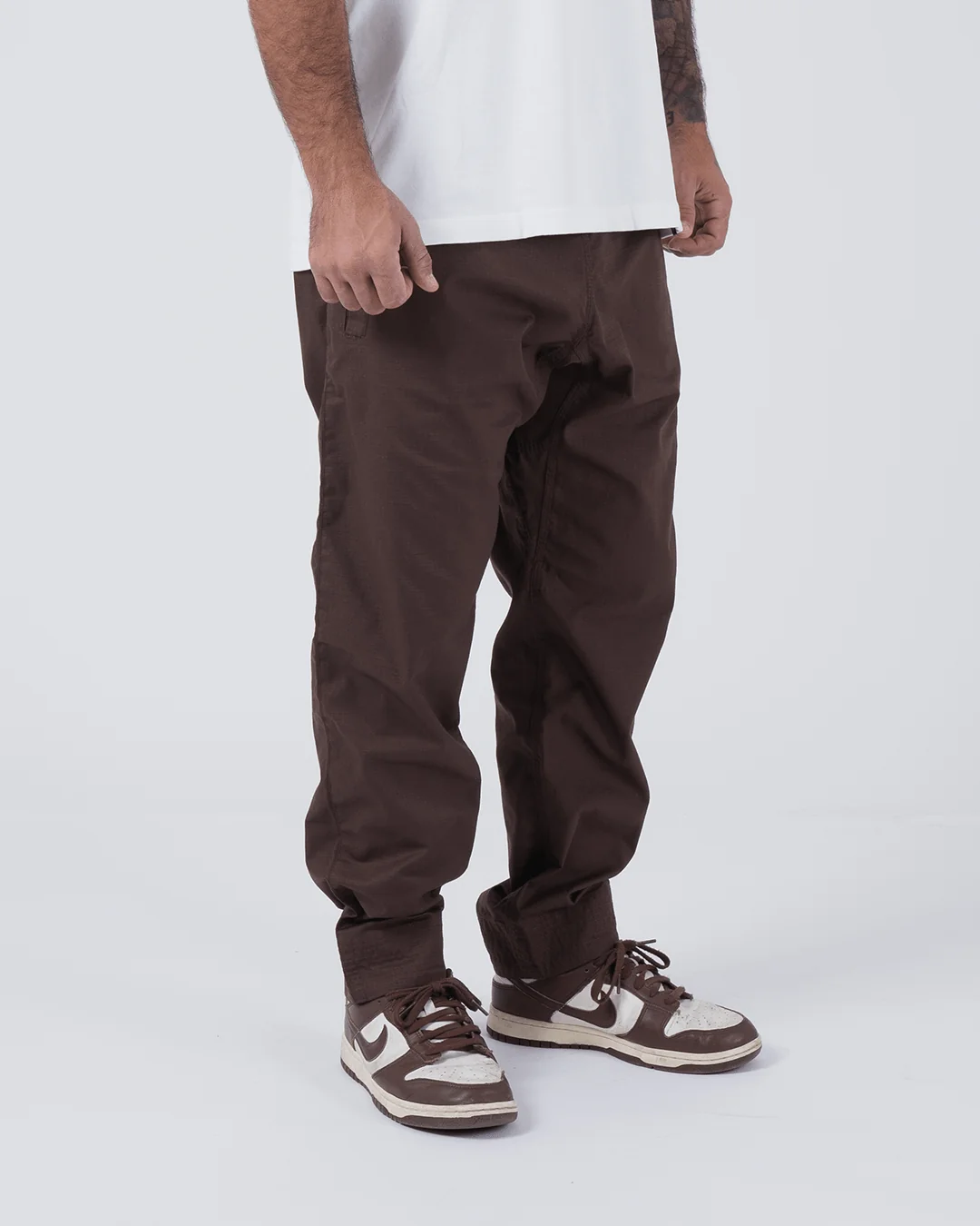 Kingz Casual Rip Stop Men's Gi Pants - Brown - Image 6