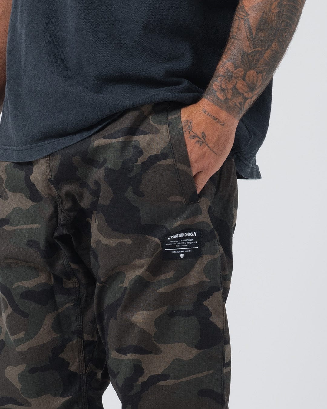Kingz Casual Rip Stop Men's Gi Pants - Camo - Image 5
