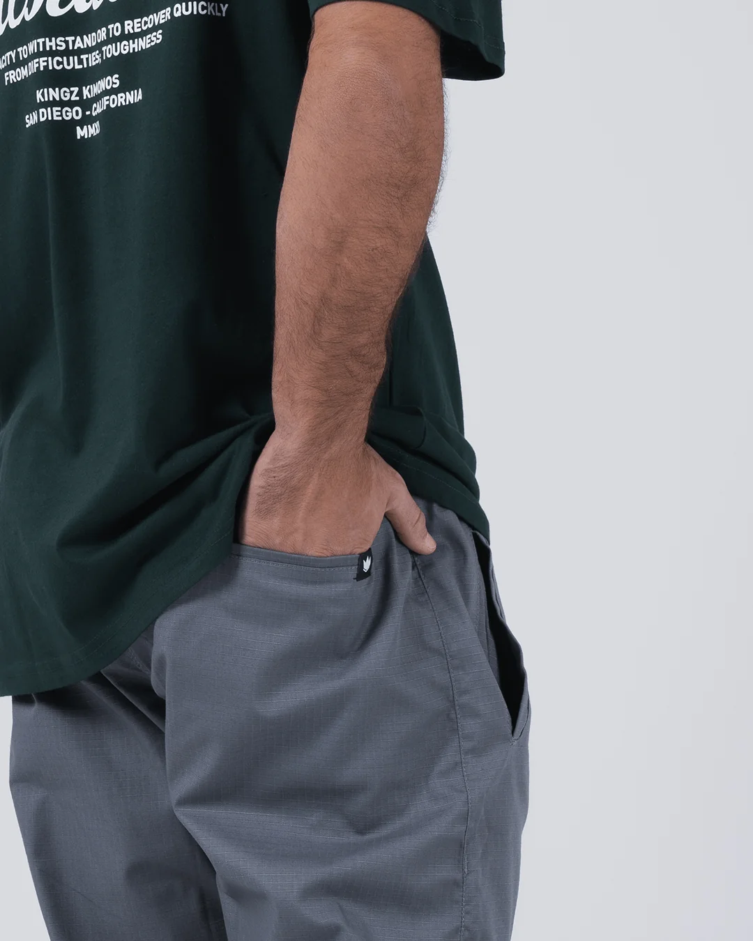 Kingz Casual Rip Stop Men's Gi Pants - Grey - Image 9